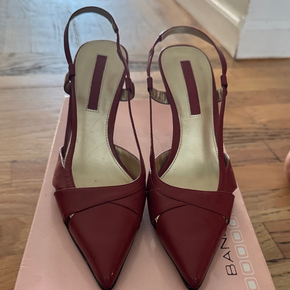 Elegant Burgundy Slingback Heels